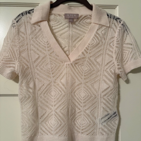 J Crew Cashmere Pointelle Sweater Polo XS - Picture 2 of 3